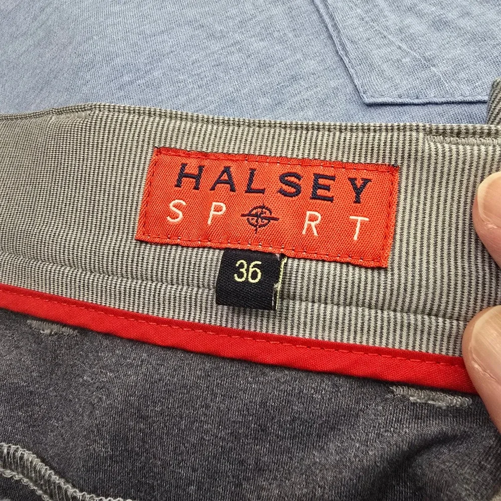 Halsey Sport Mens Grey Micro Stripe Performance Golf Shorts Size 36 Stretch